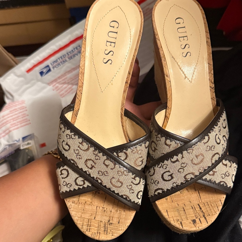 Guess Women's Logo Patterned Mules - image 1